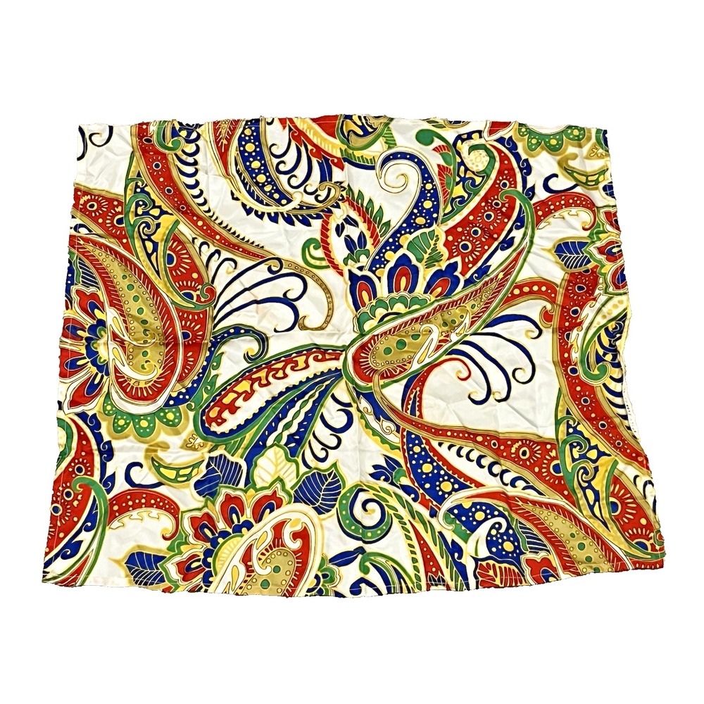 Vintage Paisley Scarf Womens Apsco Fabrics 22x23 Inch Colorful Textiles Classy